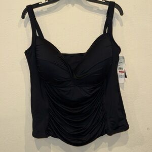 NWT La Blanca Tankini Top plus size 22W twist front